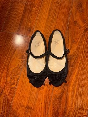 Janie and Jack Black Mary Jane Bow Flats